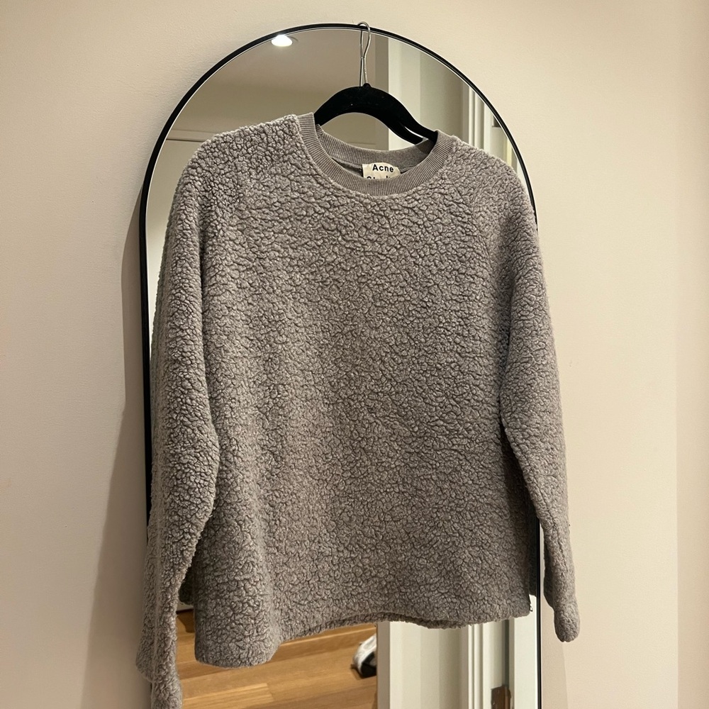 Acne cozy Sherpa crew neck sweatshirt